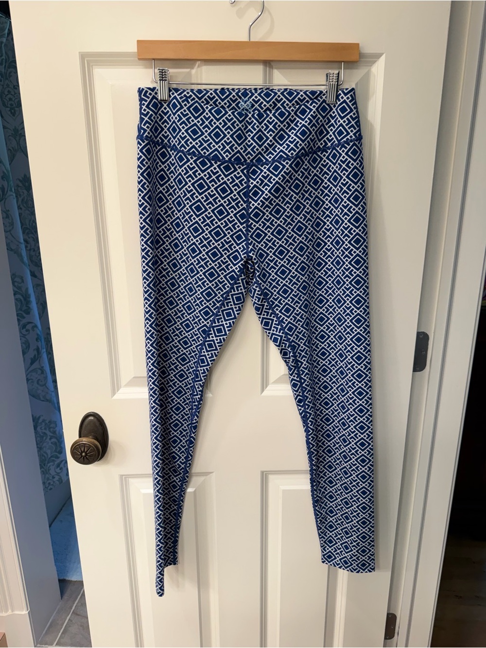 Blue Geometric Leggings - Women